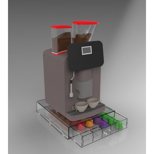 Contenitore cassetto porta capsule da caffè 5 scomparti in plexiglass TRASPARENTE Contenitore cassetto porta capsule da caffè 5 scomparti in plexiglass TRASPARENTE